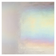 Bullseye Light Silver Gray - Transparent - Rainbow Iridescent - 3mm - Fusible Glass Sheets