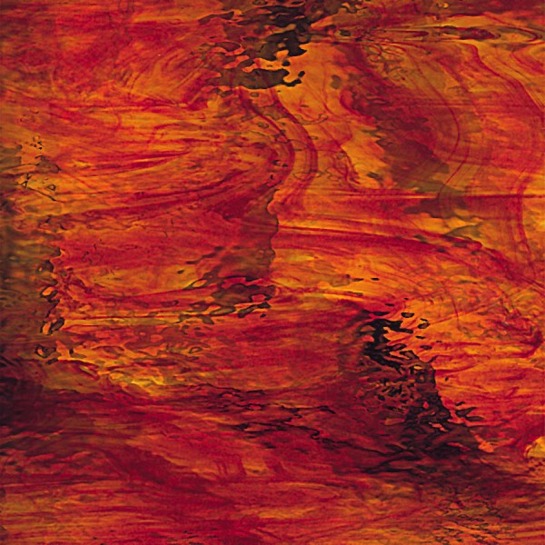 Spectrum Ruby Red and Amber - Waterglass - 3mm - Non-Fusible Glass Sheets