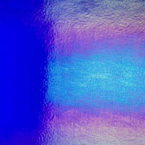 Bullseye Deep Royal Blue - Transparent - Rainbow Iridescent - 2mm - Fusible Glass Sheets