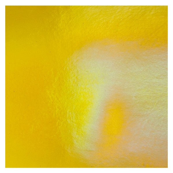 Bullseye Marigold Yellow - Transparent - Rainbow Iridescent - 3mm - Fusible Glass Sheets