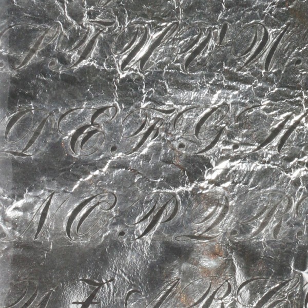 Silver Foil - Bank Script - 10x10cm