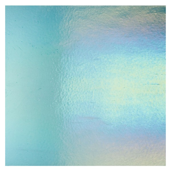 Bullseye Sea Blue - Transparent - Rainbow Iridescent - 3mm - Fusible Glass Sheets