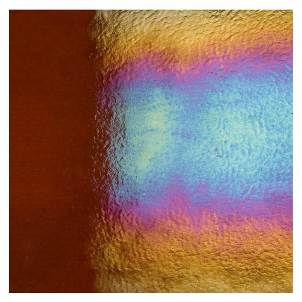 Bullseye Sienna - Transparent - Rainbow Iridescent - 3mm - Fusible Glass Sheets
