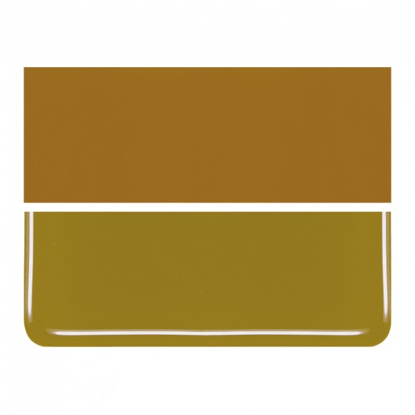 Bullseye Golden Green - Opalescent - 2mm - Thin Rolled - Fusible Glass Sheets