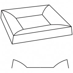 Square Plate Simple Curve - 15.8x15.9x2.4cm - Base: 8.7x8.5cm - Fusing Mould
