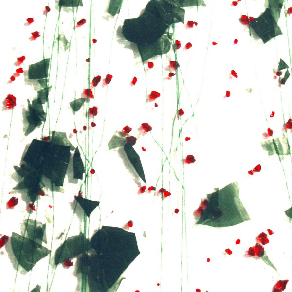 Bullseye Holly Berry: Red & Aventurine Green Collage - 3mm - Single Rolled - Fusible Glass Sheets