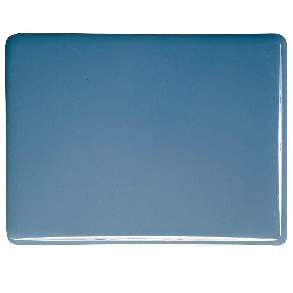 Bullseye Dusty Blue - Opalescent - 2mm - Thin Rolled - Fusible Glass Sheets            
