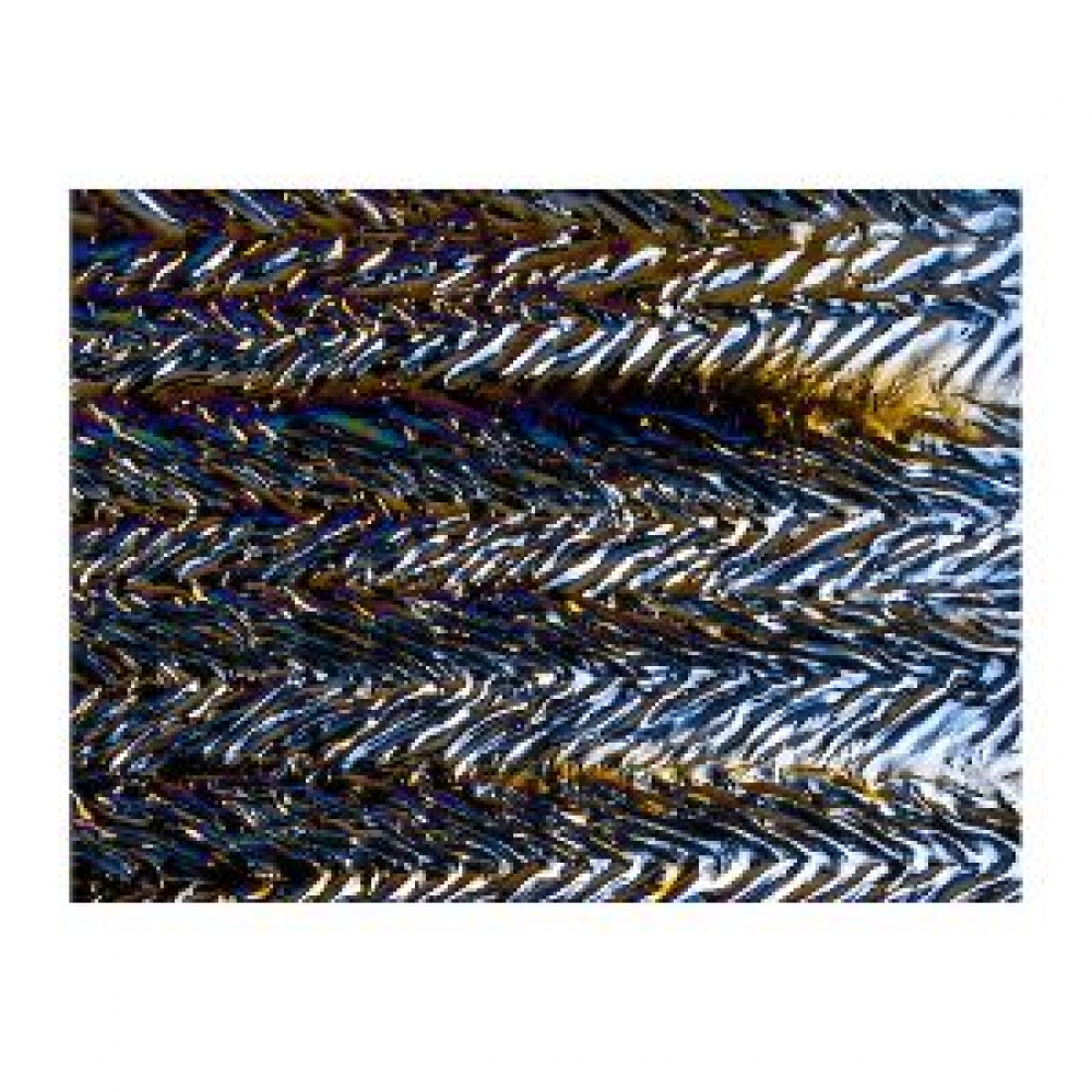 Bullseye Black Granite Herringbone Ripple Iridescent Opalescent 3mm Fusible